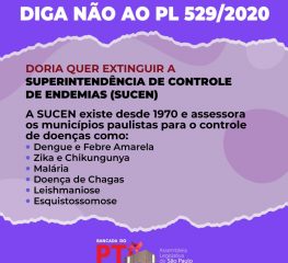 COM EXTINÇÃO DA SUCEN, DORIA AMEAÇA A SAÚDE DA POPULAÇÃO PAULISTA