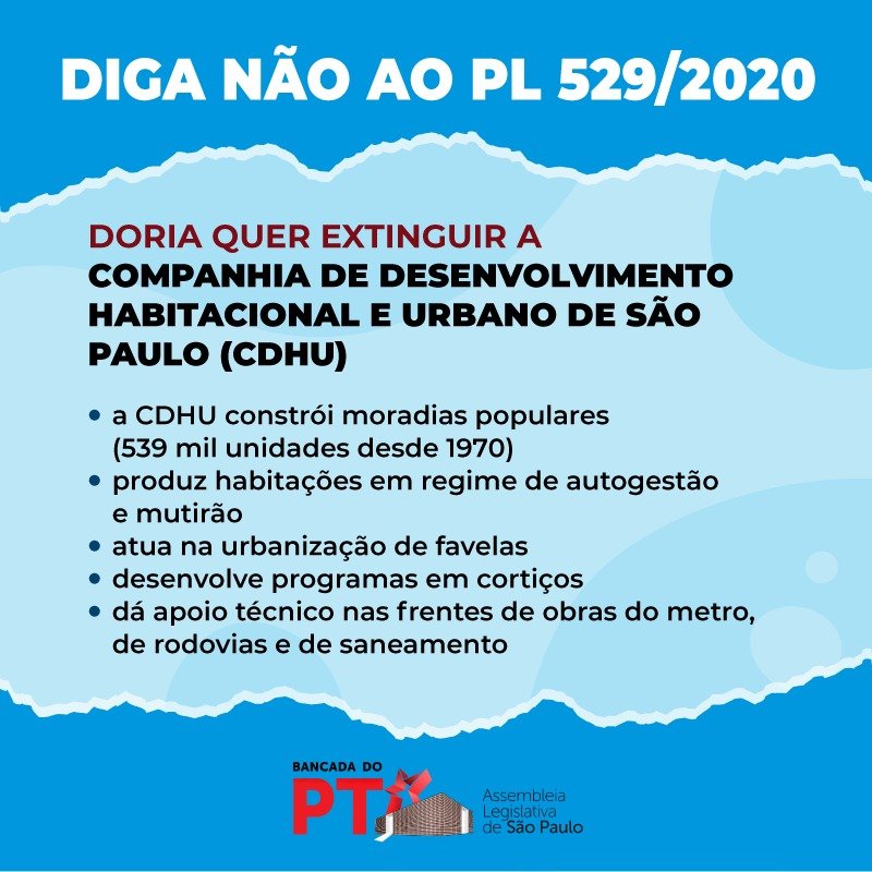 DORIA DESMONTA PLANEJAMENTO URBANO COM FIM DA CDHU