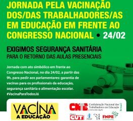 Jornada Nacional Vacina para todos será realizada no dia 24 de fevereiro