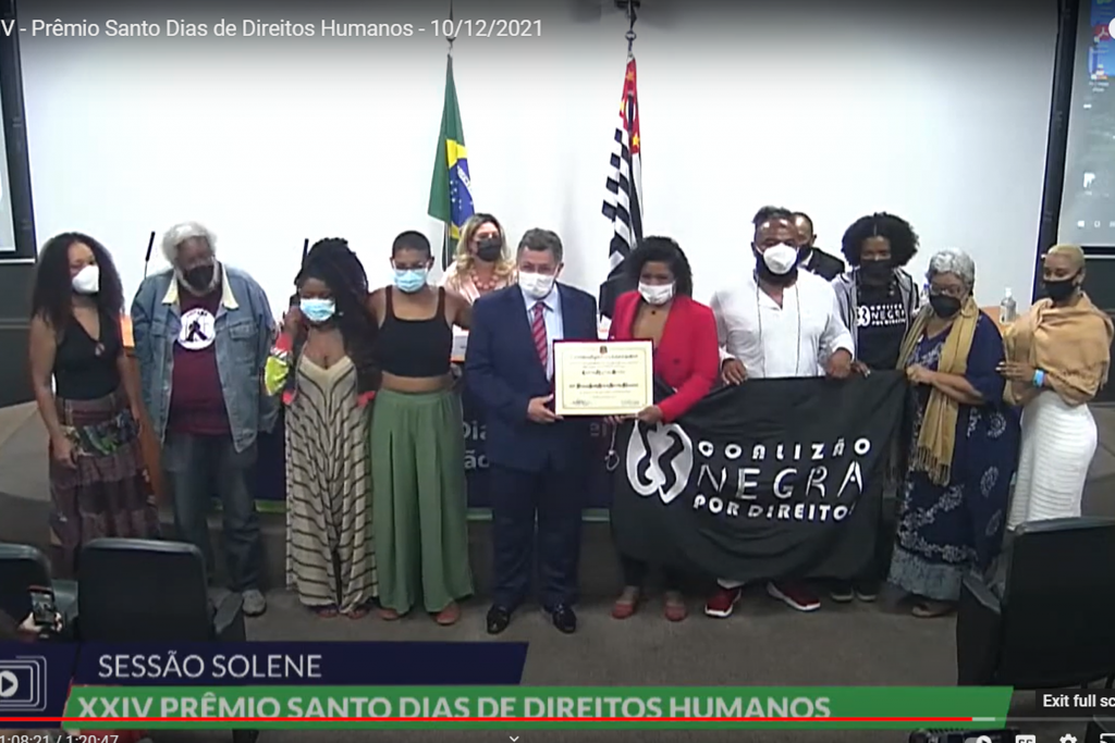 COALIZÃO NEGRA POR DIREITOS RECEBE O PRÊMIO SANTO DIAS COALIZÃO NEGRA POR DIREITOS RECEBE O PRÊMIO SANTO DIAS