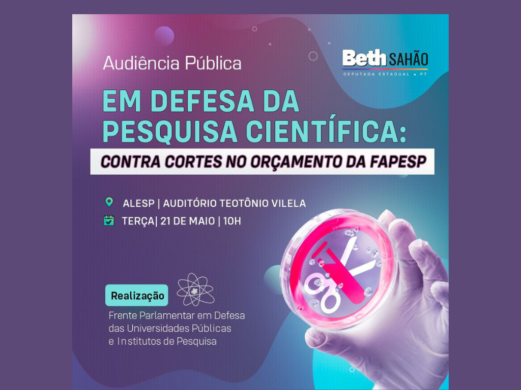 Audiência pública vai debater risco de corte de verba da Fapesp