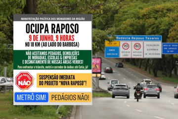 Moradores, comerciantes e entidades protestam contra Projeto Nova Raposo Tavares