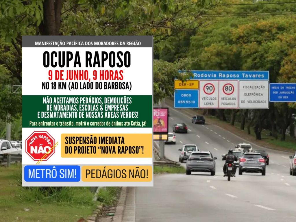 Moradores, comerciantes e entidades protestam contra Projeto Nova Raposo Tavares