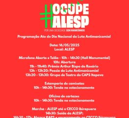 3º Ocupe Alesp acontece nesta sexta, 16, para fortalecer a luta antimanicomial 